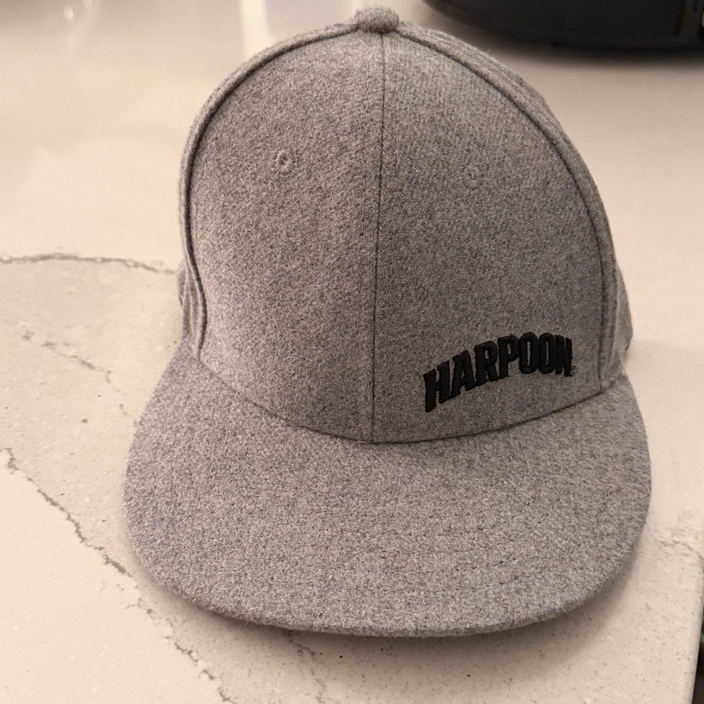 NWT Harpoon Brewery Grey Fitted Baseball Cap